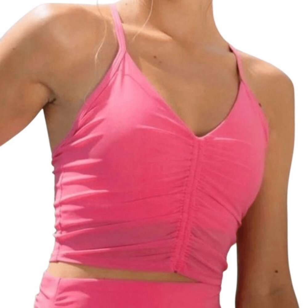 leVen by Venus Williams Rebel Midi Tank Women's Size S Hot Fuchsia Athletic Top